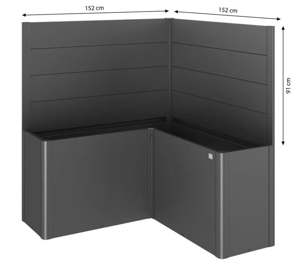 biohort Sichtschutz Belvedere L150, ca. B152/H91/T152 cm Dunkelgrau New
