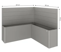 biohort Hochbeete & Frühbeete - Sichtschutz Belvedere L200, ca. B201/H91/T201 cm Quarzgrau