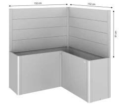 biohort Hochbeete & Frühbeete - Sichtschutz Belvedere L150, ca. B152/H91/T152 cm Silber