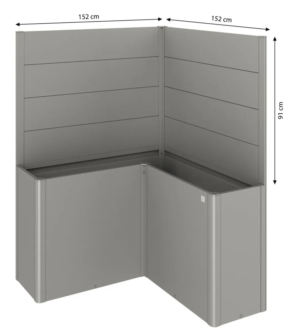 biohort Hochbeete & Frühbeete - Sichtschutz Belvedere L150, ca. B152/H91/T152 cm Quarzgrau