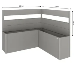 biohort Sichtschutz Belvedere L200 mit Acrylglas, ca. B201/H91/T201 cm Quarzgrau Online