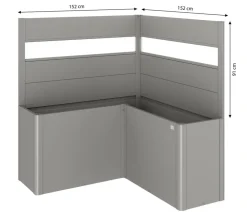 biohort Sichtschutz Belvedere L150 mit Acrylglas, ca. B152/H91/T152 cm Quarzgrau Clearance