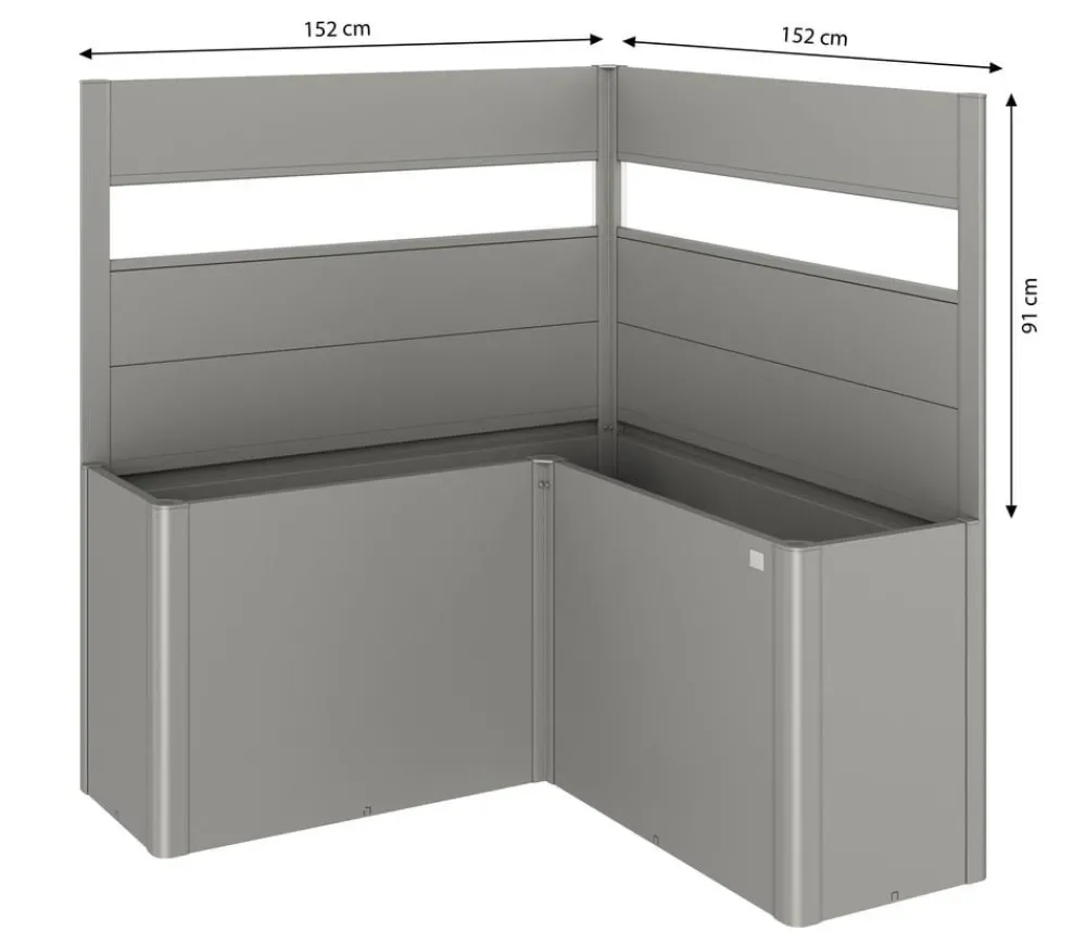 biohort Sichtschutz Belvedere L150 mit Acrylglas, ca. B152/H91/T152 cm Quarzgrau Clearance