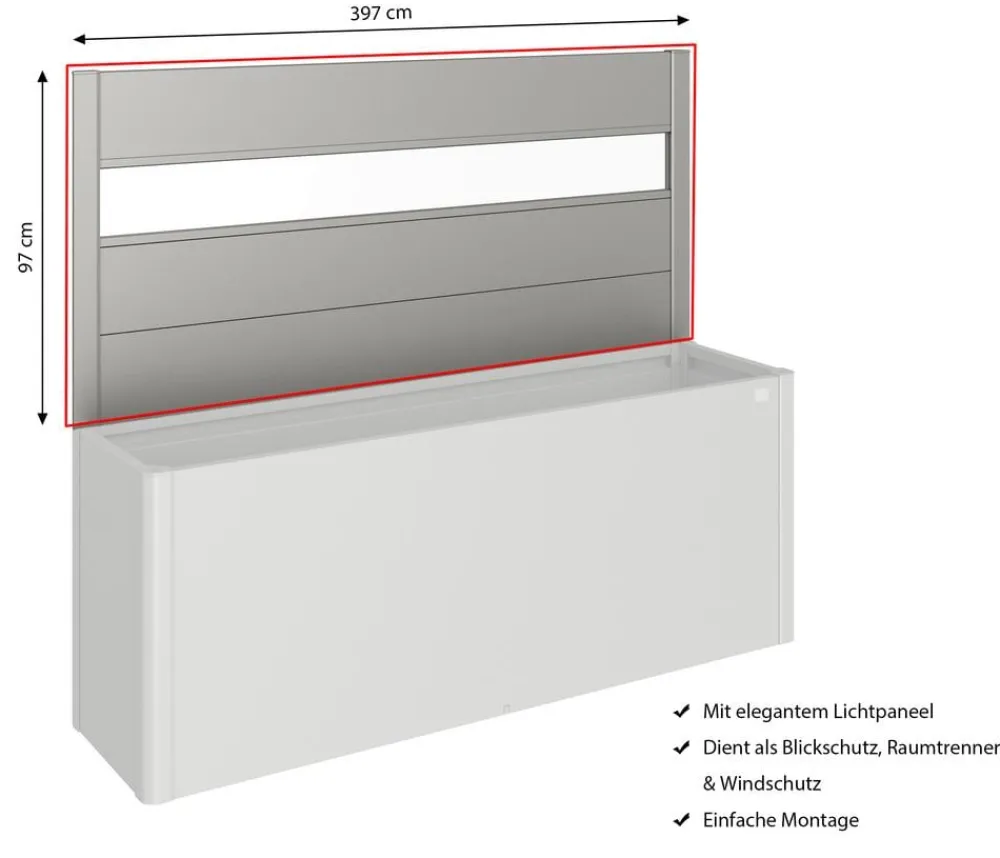 biohort Sichtschutz mit Acrylglas für HochBeet 4x1, ca. B397/H91/T4 cm Quarzgrau Online