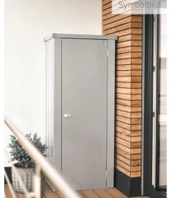 biohort Gartenschränke & Minigaragen - Terrassenschrank Julia M HIGH, ca. B77,7/H180,9/T57 cm Silber
