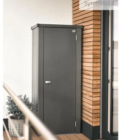 biohort Gartenschränke & Minigaragen - Terrassenschrank Julia L, ca. B77,7/H140,2/T87 cm Dunkelgrau