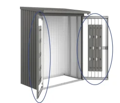 biohort Kaminholzregale - Türpaket WoodStock® 150 Quarzgrau