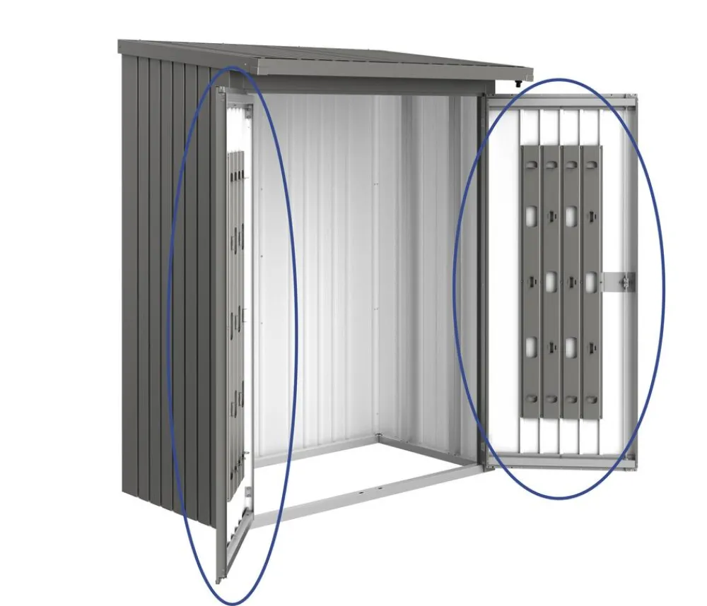 biohort Kaminholzregale - Türpaket WoodStock® 150 Quarzgrau