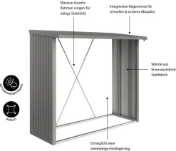 biohort Kaminholzregale - WoodStock® 230 Quarzgrau