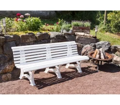 Blome Gartenbänke Kunststoff|4-Sitzer Gartenbänke - Bank Borkum, 4-Sitzer Weiß