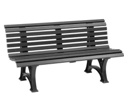 Blome 3-Sitzer Gartenbänke|Gartenbänke Kunststoff - Bank Helgoland, 3-Sitzer Dunkelgrau
