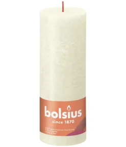 Bolsius Dekoartikel > Rustik Stumpenkerze Shine, weiche perle, ca. Ø6,8/H19 cm