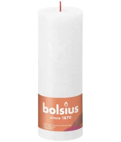 Bolsius Rustik Stumpenkerze Shine, wolkiges , ca. Ø6,8/H19 cm Weiß New