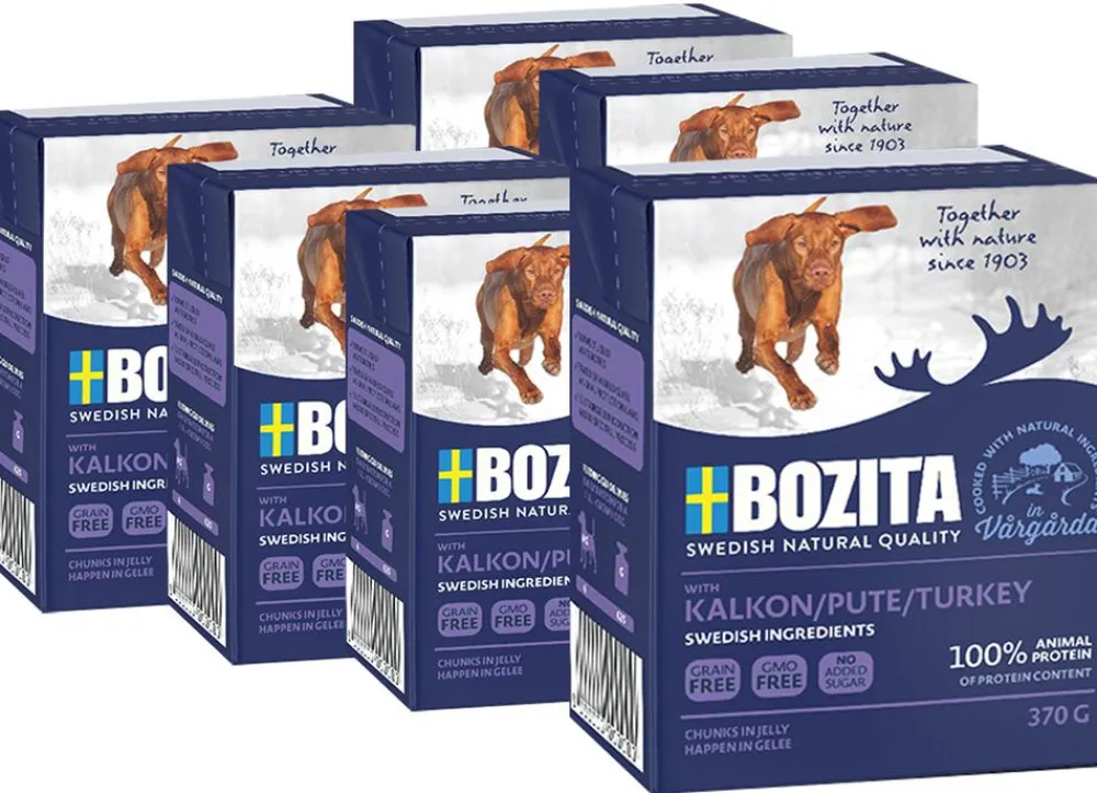 Bozita Nassfutter Hund - Nassfutter für Hunde Häppchen in Gelee, 6 x 370 g