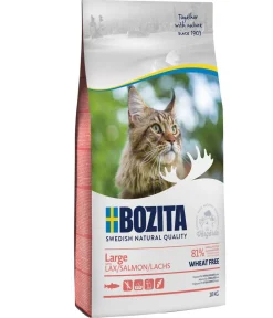 Bozita Trockenfutter Katze - Trockenfutter für Katzen Large Wheat Free Salmon, Lachs, 10 kg