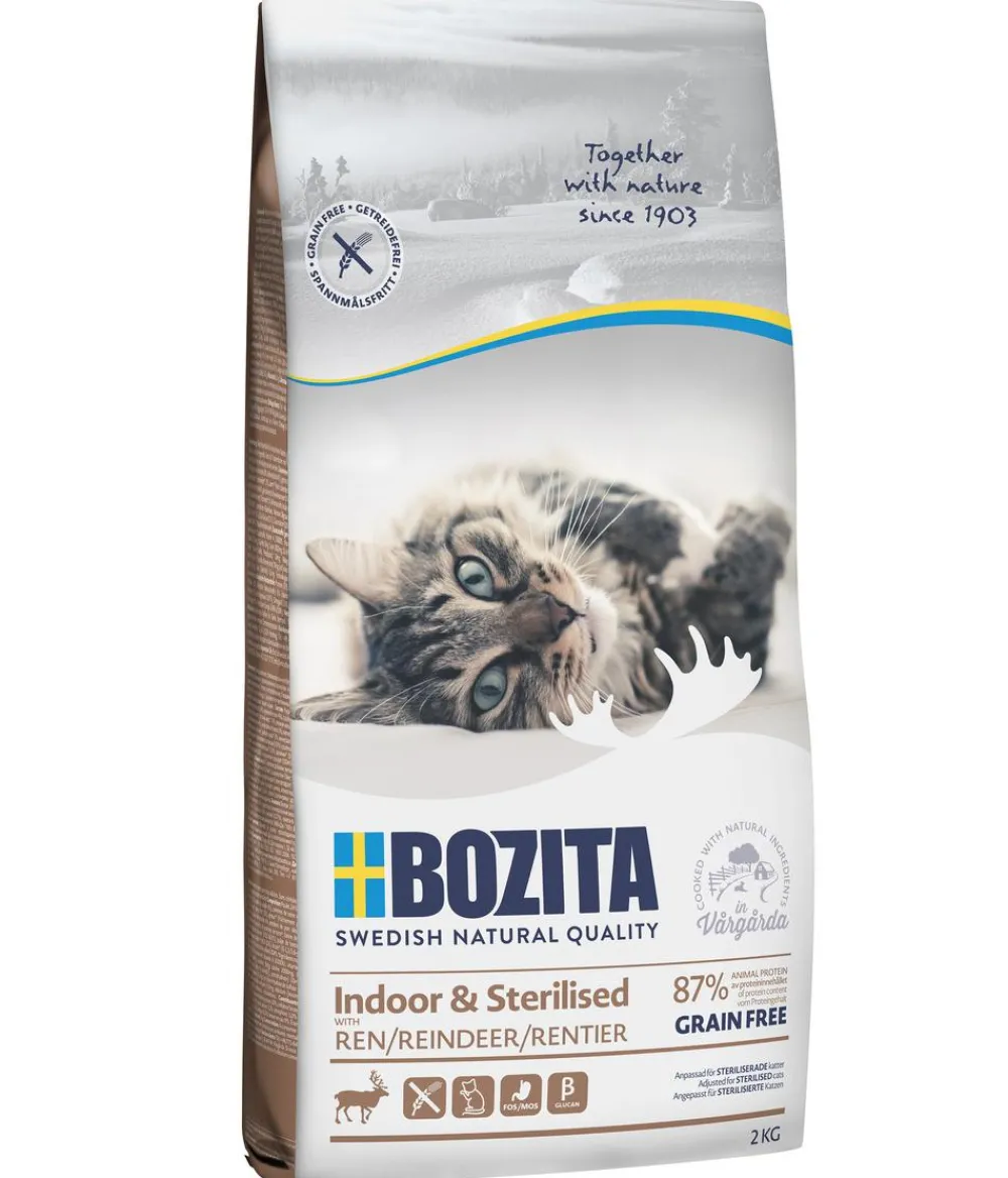 Bozita Trockenfutter Katze - Trockenfutter für Katzen Indoor & Sterilised Grain Free Reindeer, Rentier