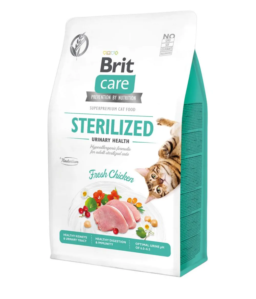 Brit care Trockenfutter Katze - Trockenfutter für Katzen Sterilized Urinary Health Adult, Huhn