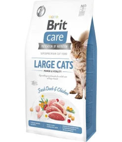 Brit care Trockenfutter für Katzen Large Cats Adult, Ente & Huhn Best