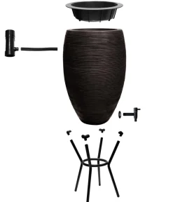 Capi Europe Regentonnen & Zisternen - Kunststoff-Regentonne Rib, 130 l Schwarz