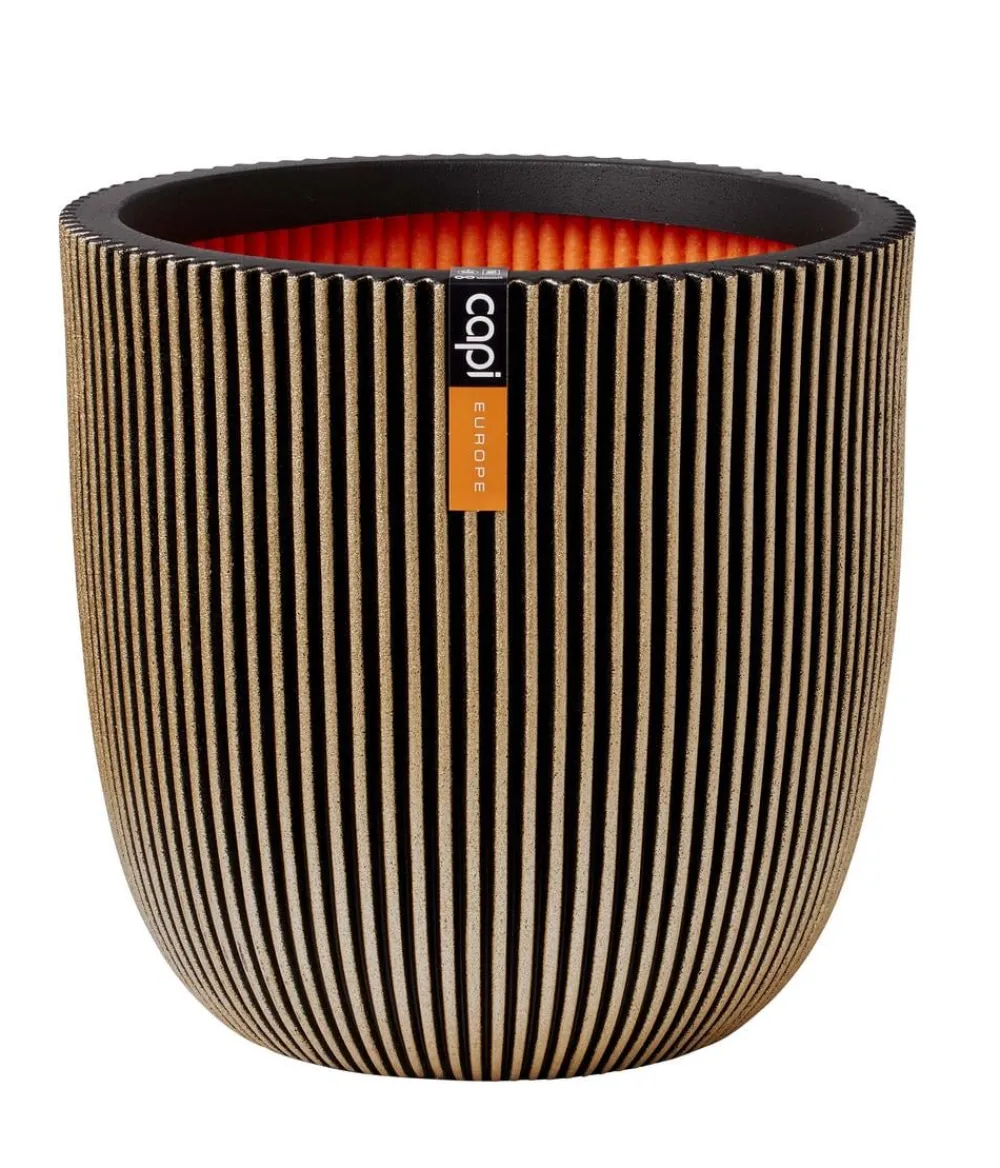 Capi Europe Kunststoff-Topf Groove, rund Gold Best