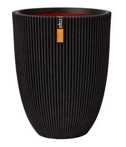 Capi Europe Blumentöpfe & Übertöpfe - Kunststoff-Topf Groove hoch, konisch Schwarz