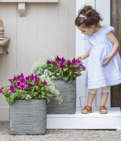 Capi Europe Kunststoff-Topf Rib, quadratisch Anthrazit Outlet