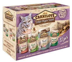 Carnilove Nassfutter Katze > Nassfutter für Katzen Wild-Origins Fillets Multipack Adult, 12 x 85 g