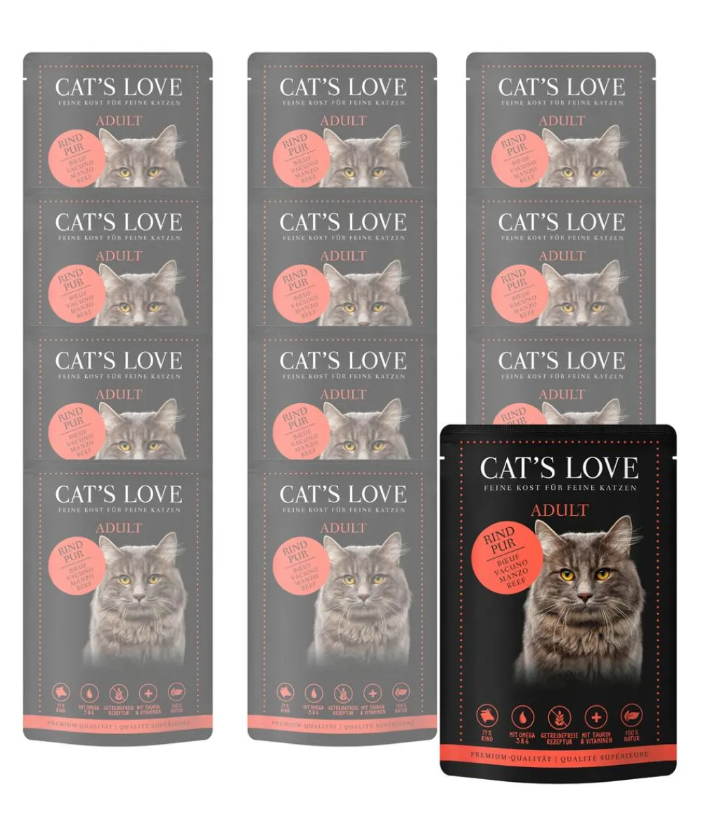 CAT'S LOVE Nassfutter Katze > Nassfutter für Katzen Adult Pur, 12 x 85 g