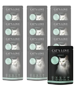 CAT'S LOVE Nassfutter für Katzen Adult Pur, 12 x 85 g Hot