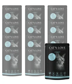 CAT'S LOVE Nassfutter Katze - Nassfutter für Katzen Adult Pur, 12 x 85 g