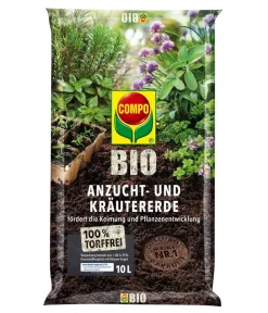Compo Spezialerde > BIO Anzucht- und Kräutererde torffrei, 10 l