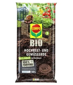 Compo Spezialerde - BIO Hochbeet- und Gemüseerde, torffrei, 50 l