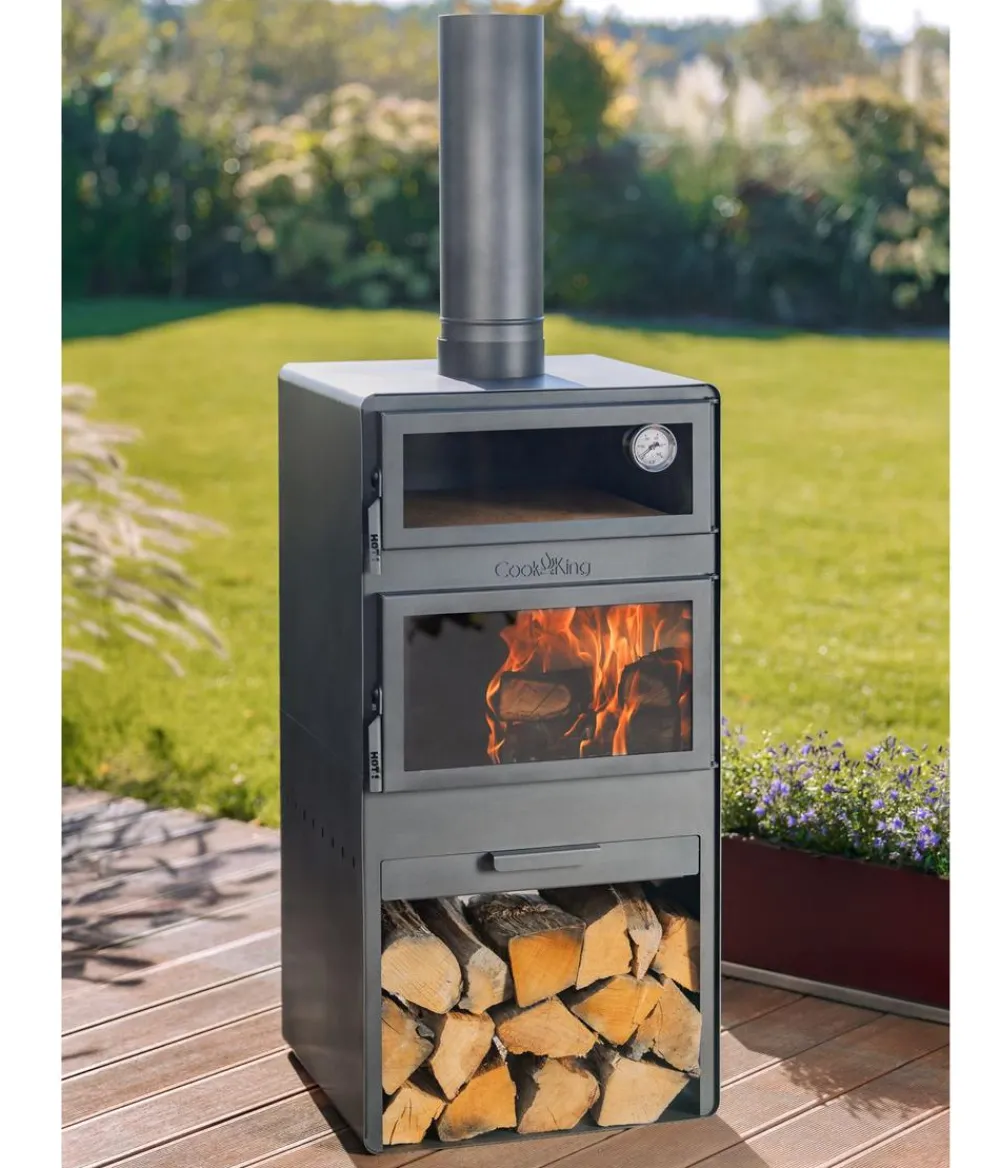 CookKing Gartenkamine - Terrassenofen Vento Plus, ca. B50/H150/T50 cm Schwarz
