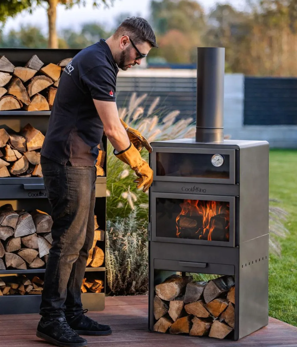 CookKing Gartenkamine - Terrassenofen Vento Plus, ca. B50/H150/T50 cm Schwarz