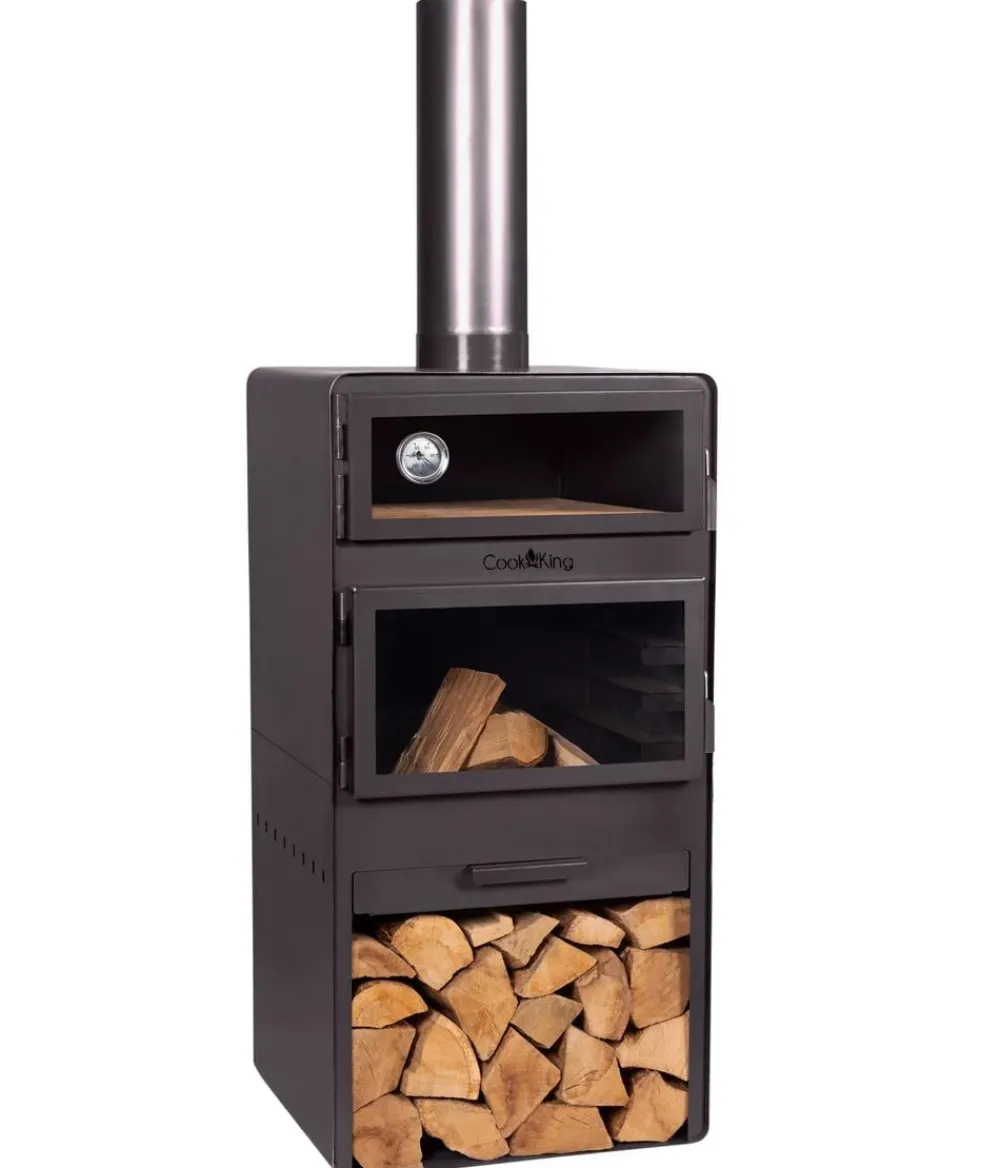 CookKing Gartenkamine - Terrassenofen Vento Plus, ca. B50/H150/T50 cm Schwarz