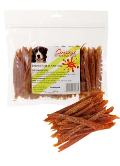 Corwex Hundeleckerlies > Hundesnack Entenbrust in Streifen
