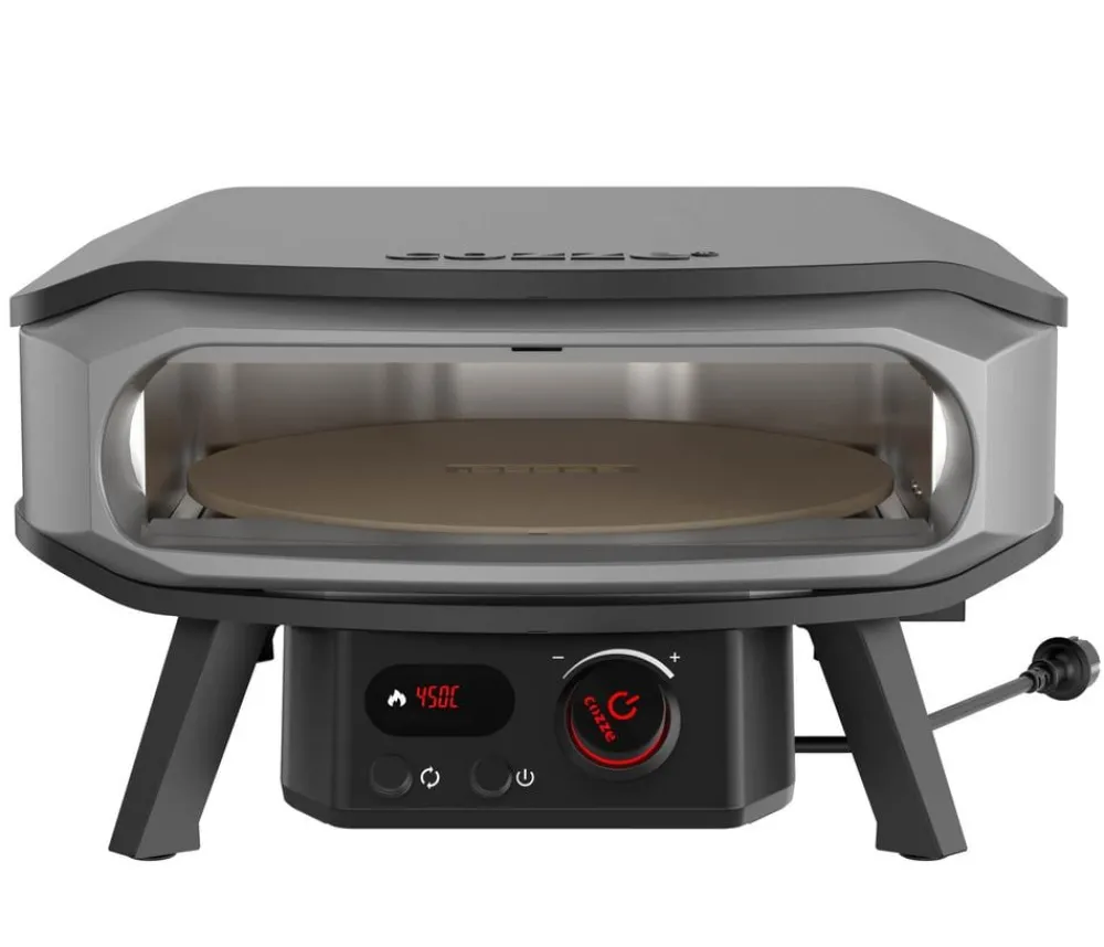 cozze® Pizzaöfen > Cozze elektrischer Pizzaofen Premium Rotate 42 cm (17"), mit Thermometer inkl. Pizzastein, ca. B60,5/H33/T62,5 cm
