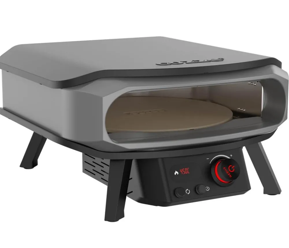 cozze® Pizzaöfen > Cozze elektrischer Pizzaofen Premium Rotate 42 cm (17"), mit Thermometer inkl. Pizzastein, ca. B60,5/H33/T62,5 cm