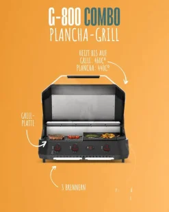 cozze® Gasgrills > Cozze Gasgrill Plancha G-800 COMBI, ca. B85,5/H48,5/T61 cm