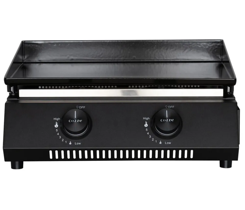 cozze® Gasgrills - Cozze Gasgrill Plancha G-400 mit 2 Brennern, ca. B49/H22,5/T45,5 cm Schwarz