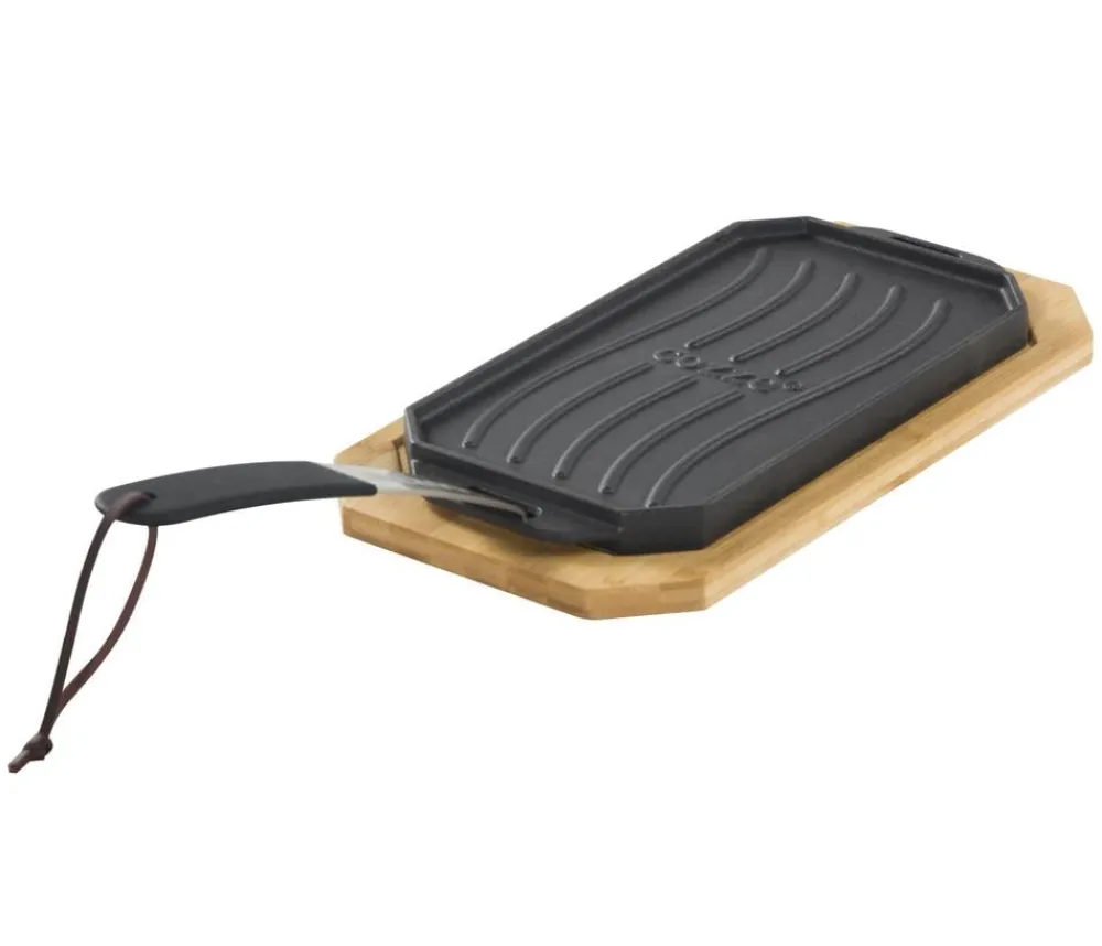cozze® Pizzaöfen|Grillzubehör - Cozze gusseiserne Pfanne mit Untersetzer, ca. B16,5/H4/T33 cm