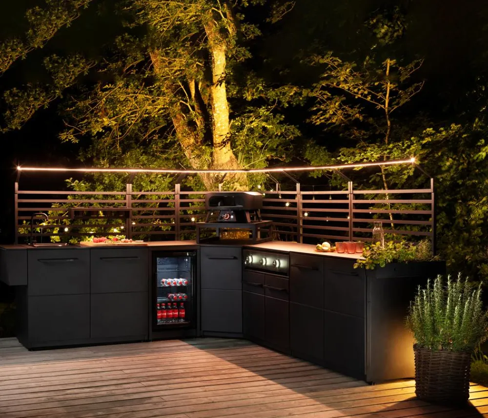 cozze® Outdoor-Küchen - Cozze LED-Corner Rack, ca. B90/H23,5/T90 cm Schwarz