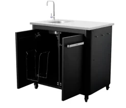 cozze® Outdoor-Küchen|Grillzubehör > Cozze Outdoor-Küche Außentisch mit Edelstahlspüle, inkl. Wasserhahn, ca. B93,5/H90/T60 cm
