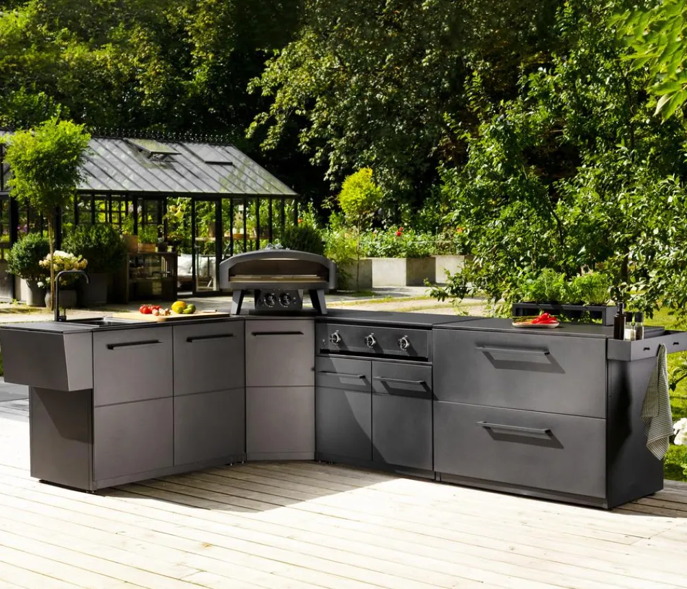 cozze® Cozze Outdoor-Küche Eckmodul Elements, ca. B90/H90/T90 cm Schwarz Outlet