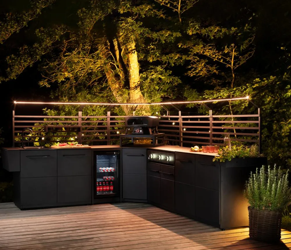 cozze® Cozze Outdoor-Küche Eckmodul Elements, ca. B90/H90/T90 cm Schwarz Outlet