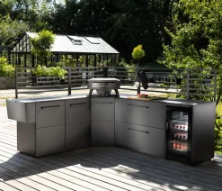 cozze® Outdoor-Küchen - Cozze Outdoor-Küche Kühlschrankmodul Elements, ca. B49,5/H90/T60 cm Schwarz