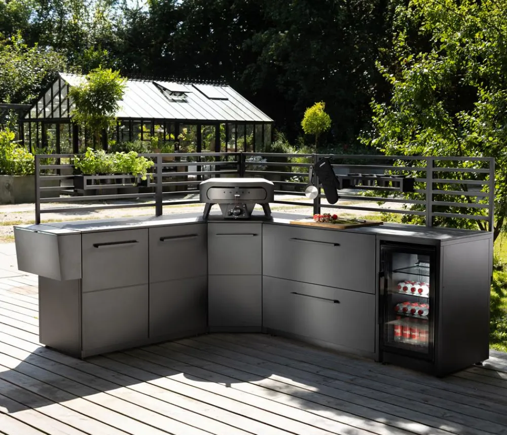 cozze® Outdoor-Küchen - Cozze Outdoor-Küche Kühlschrankmodul Elements, ca. B49,5/H90/T60 cm Schwarz