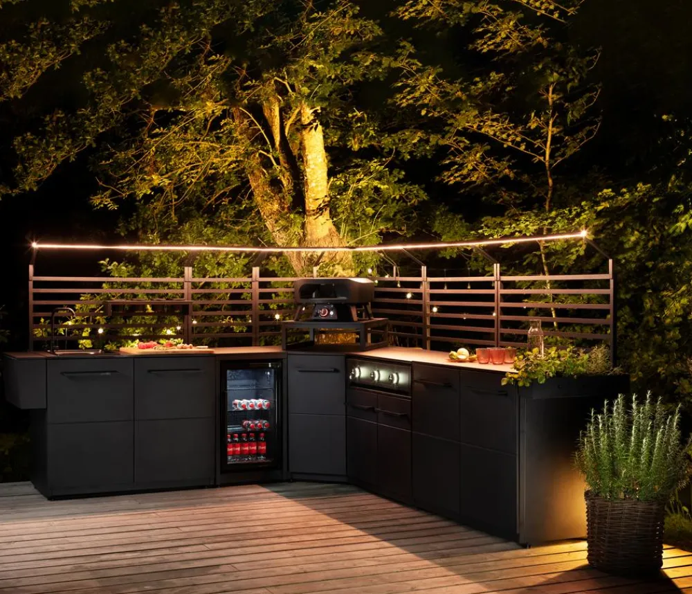 cozze® Outdoor-Küchen - Cozze Outdoor-Küche Kühlschrankmodul Elements, ca. B49,5/H90/T60 cm Schwarz
