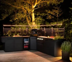 cozze® Cozze Outdoor-Küche Rückwand Eckmodul Elements, ca. B90/H75/T2,5 cm Schwarz Best