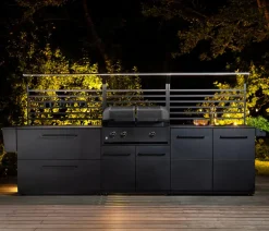 cozze® Cozze Outdoor-Küche Rückwand Elements, ca. B90/H97/T2,5 cm Schwarz Discount